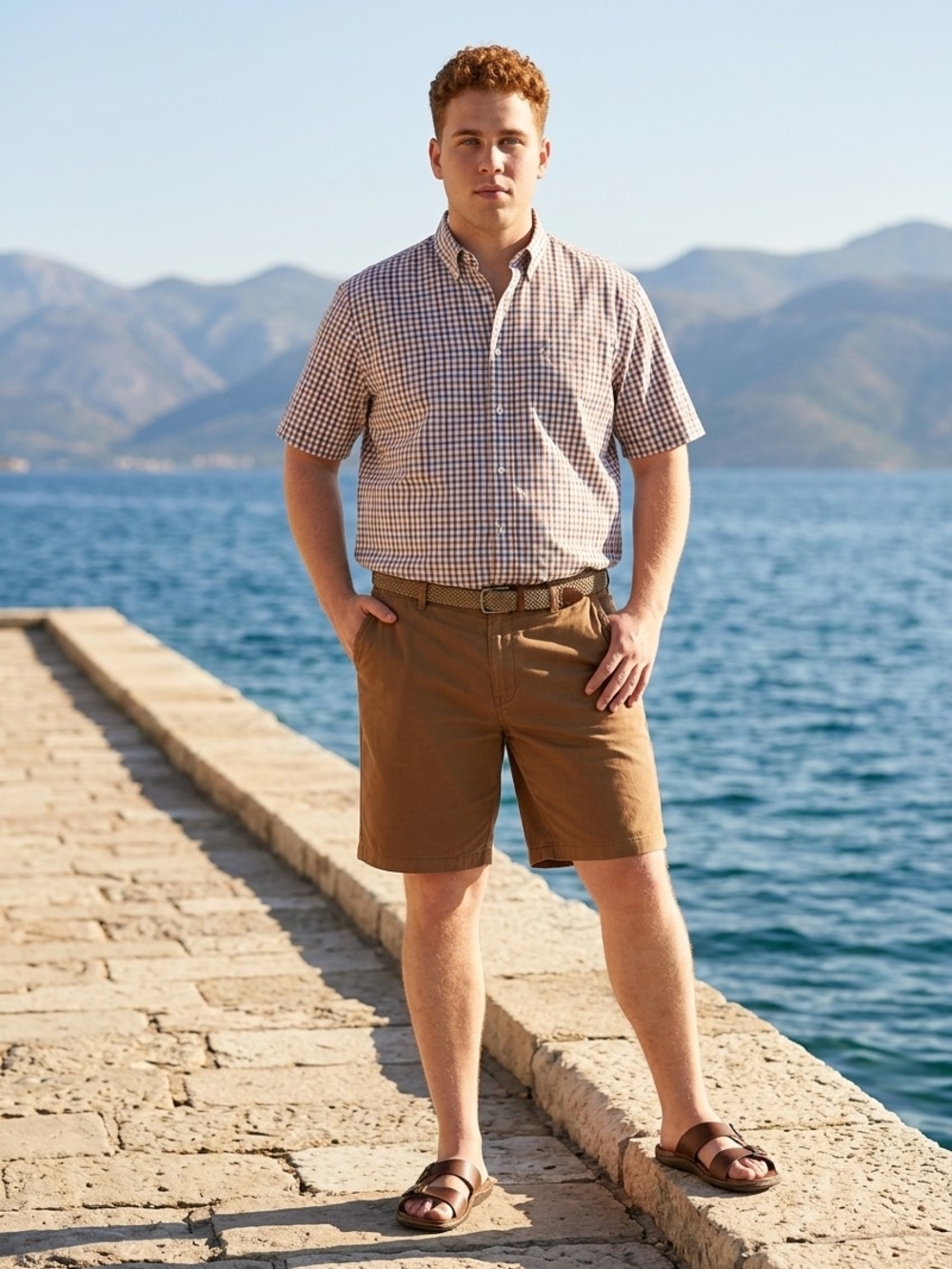 NWT George Men's Wheat Flat-Front Shorts  10" Inseam  sz 44
